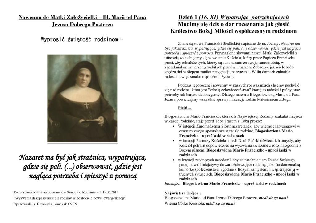thumbnail of Nowenna – do Matki Założycielki listopad 2019